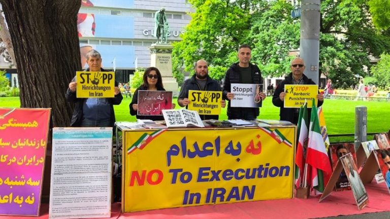 MEK supporters in Zurich gather in solidarity with Iran’s “No to Execution Tuesdays,” calling for an end to executions and the release of prisoners.