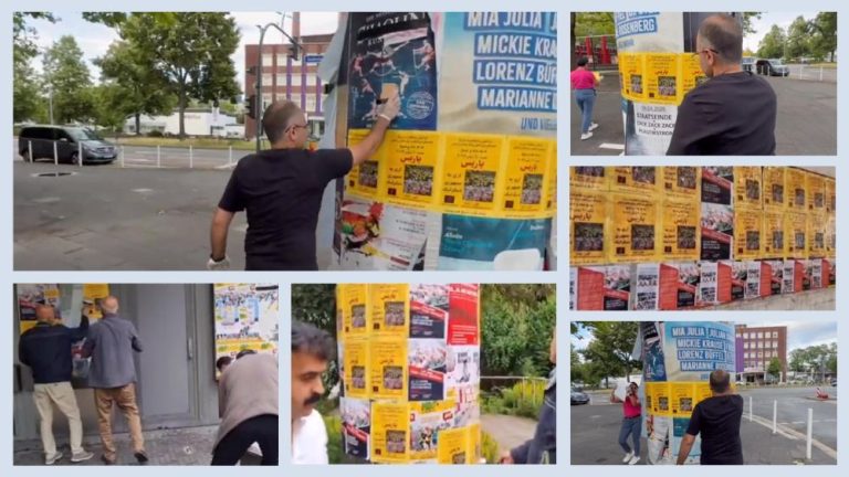 Germany – June 6, 2026: MEK supporters in Essen promoted participation in the Free Iran rally on June 20 in Paris through poster campaigns and brochure distribution.