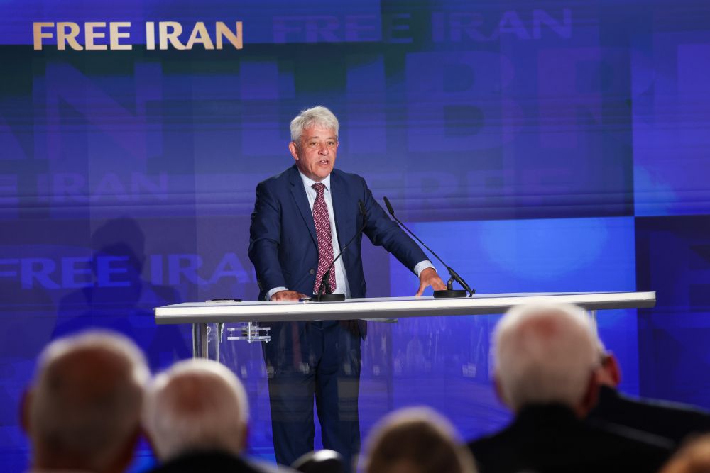 John Bercow speaks at the Free Iran 2026 World Summit in Paris, backing democratic change and rejecting both dictatorship and monarchy in Iran.