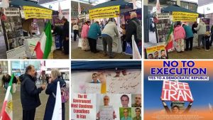 Manchester exhibition by Iranian academics condemning executions and calling for a democratic republic in Iran.