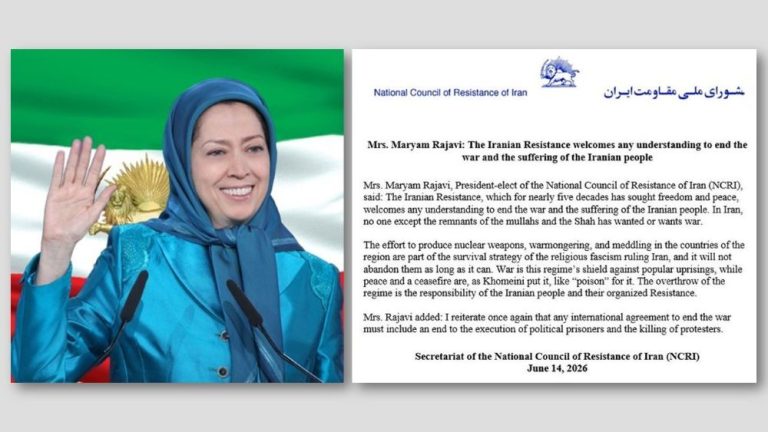 Maryam Rajavi urges an end to war and repression, calling for protection of protesters and political prisoners in Iran.