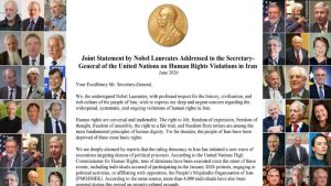 Seventy-eight Nobel laureates have called on the United Nations to take urgent action over rising executions in Iran.