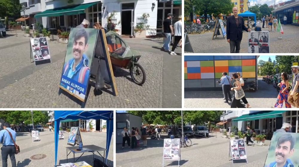 MEK supporters in Berlin hold an exhibition opposing executions in Iran and expressing solidarity with political prisoners.
