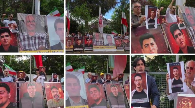 Protesters rally outside Iran's embassy in Berlin, condemning executions and demanding accountability for the mullahs' regime.