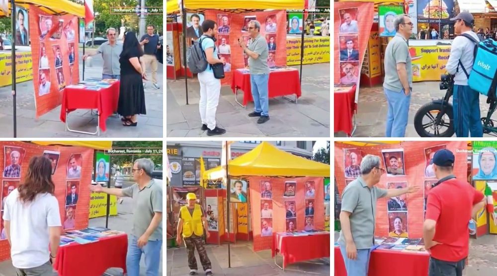 MEK supporters in Bucharest held a photo exhibition to protest executions by the Iranian regime and call for the release of political prisoners.