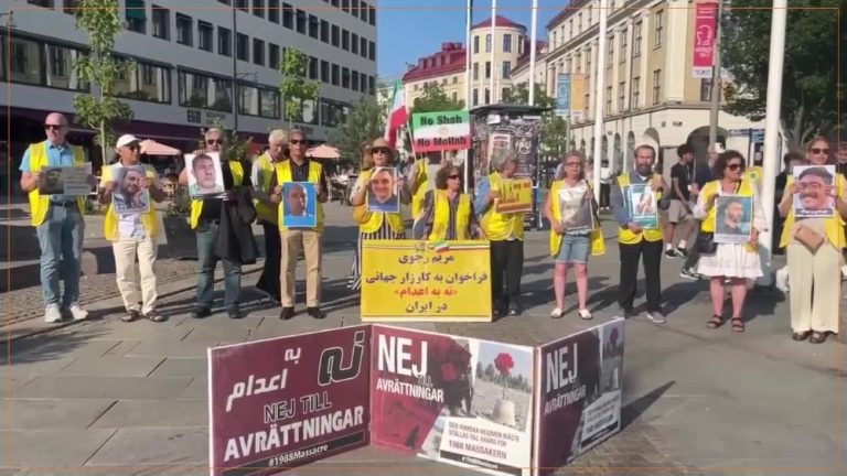 Sweden – July 14, 2026: MEK supporters in Gothenburg marked 129 weeks of #NoToExecutionTuesdays.