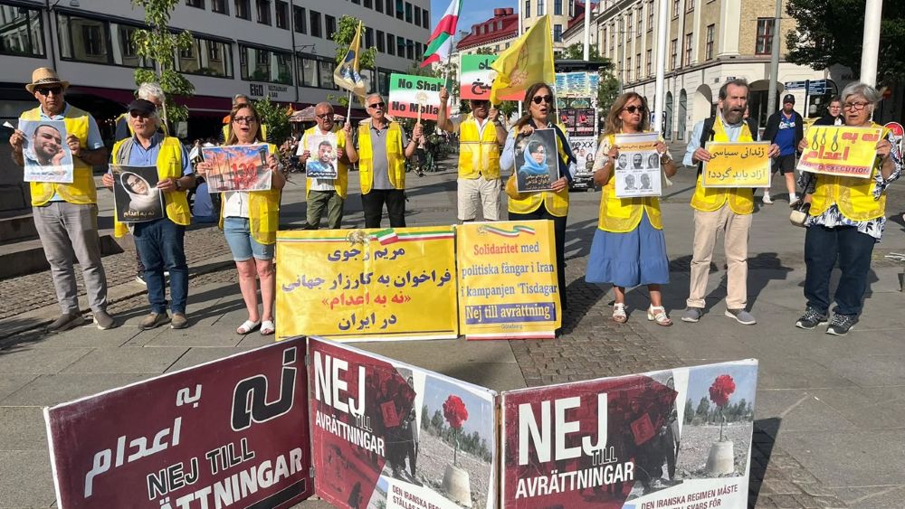 Sweden – July 31, 2026: MEK supporters in Gothenburg marked 130 weeks of #NoToExecutionTuesdays.