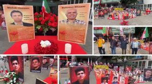 Hamburg rally honors recently executed Mehdi Khanaki and marks anniversary of Mehdi Hassani and Behrouz Ehsani, condemning executions.