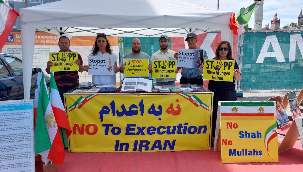 Lucerne exhibition spotlights the “No to Executions” campaign and Iran’s political prisoners, urging justice and freedom.