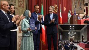 Maryam Rajavi addresses Italian lawmakers at the Parliament conference on Iran’s crisis and democratic future.