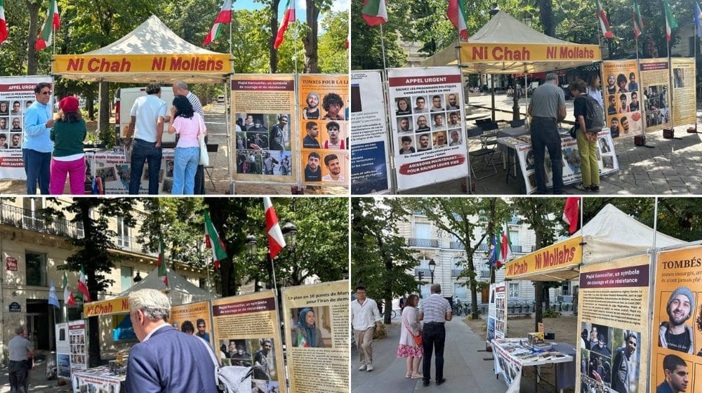 Paris – July 21–22, 2026: Supporters of the PMOI held an exhibition to protest the executions in Iran and advocate for the establishment of a democratic republic.