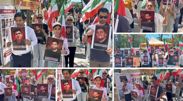 MEK and NCRI supporters protest in Paris against executions in Iran.