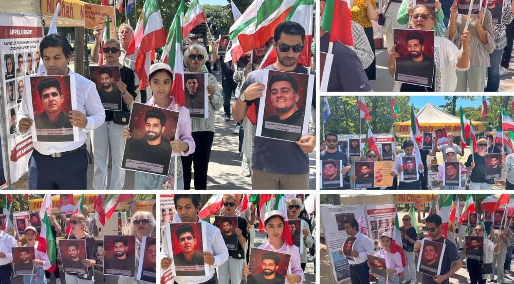 MEK and NCRI supporters protest in Paris against executions in Iran.