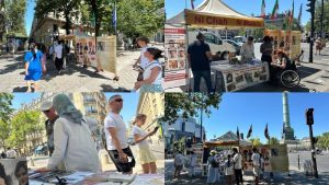 MEK supporters in Paris held an exhibition highlighting executions in Iran and calling for a democratic republic.