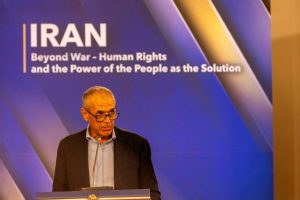Professor Carlo Cottarelli speaks at the international conference on Iran in Rome, July 17, 2026.