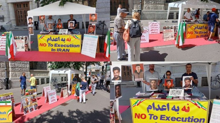 St. Gallen: MEK supporters held book table & photo exhibition protesting executions, backing No to Execution Tuesdays