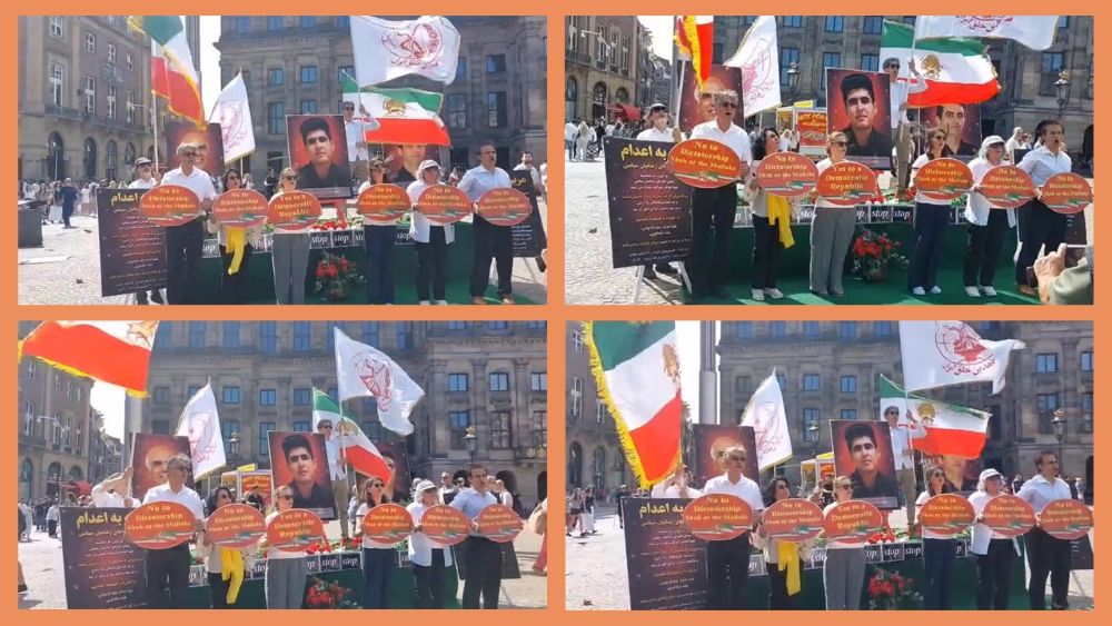 Amsterdam rally backs "No to Execution Tuesdays" campaign. Protesters demand end to Iran's death penalty & regime change.