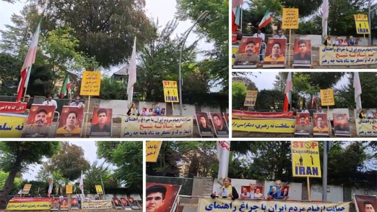 PMOI supporters continue their sit-in outside Iran’s regime Embassy in Berlin, calling for an end to executions and the embassy’s closure.