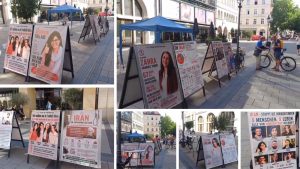 Photos from the Berlin exhibition condemning executions in Iran and supporting a democratic republic.