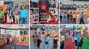 Iranian Resistance supporters rally in Brussels to honor 1988 massacre victims and demand justice.