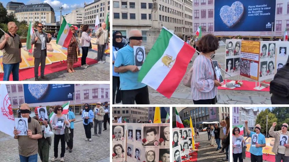 NCRI and PMOI supporters gather in Brussels to honor 1988 massacre martyrs and condemn executions in Iran.