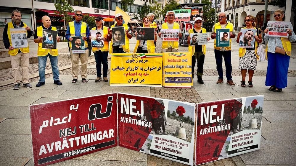 Sweden – August 4, 2026: MEK supporters in Gothenburg marked 132 weeks of #NoToExecutionTuesdays.