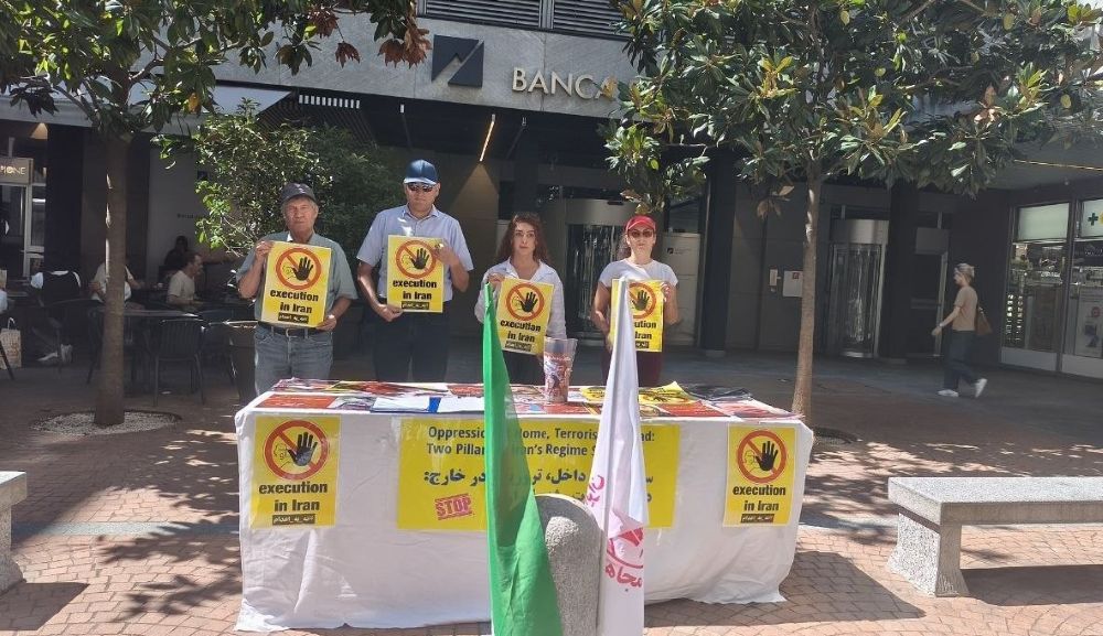 MEK supporters in Lugano condemn executions in Iran and call for an end to the death penalty.