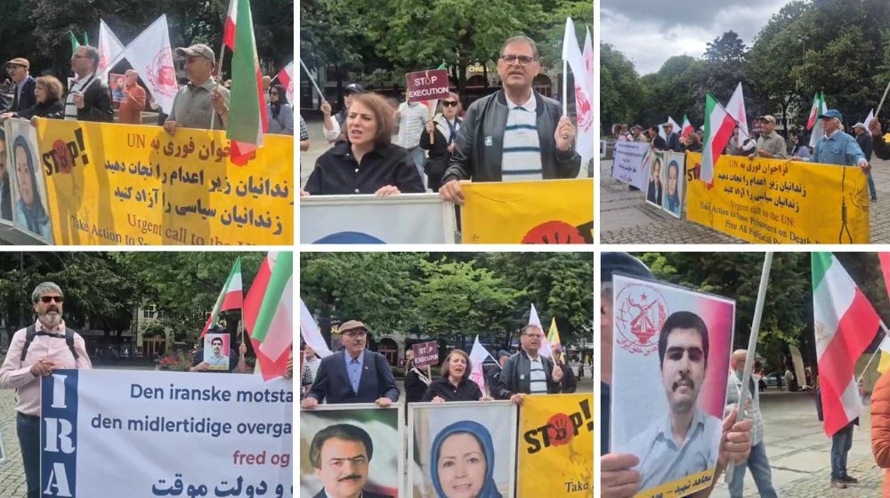 Supporters of the Iranian Resistance hold a rally in Oslo, condemning executions and backing a democratic alternative.