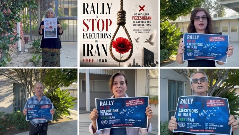 Call by Iranian Resistance supporters to join the rally in New York on Sept 22 to stop executions and oppose Pezeshkian’s UN appearance.