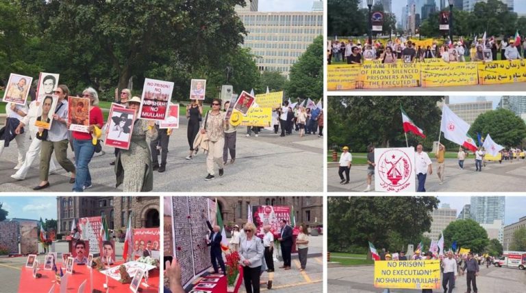 Toronto, Canada – August 8, 2026: Supporters of the Iranian Resistance commemorate the 1988 Massacre, condemn executions and reject all dictatorships.