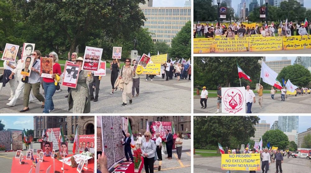 Toronto, Canada – August 8, 2026: Supporters of the Iranian Resistance commemorate the 1988 Massacre, condemn executions and reject all dictatorships.