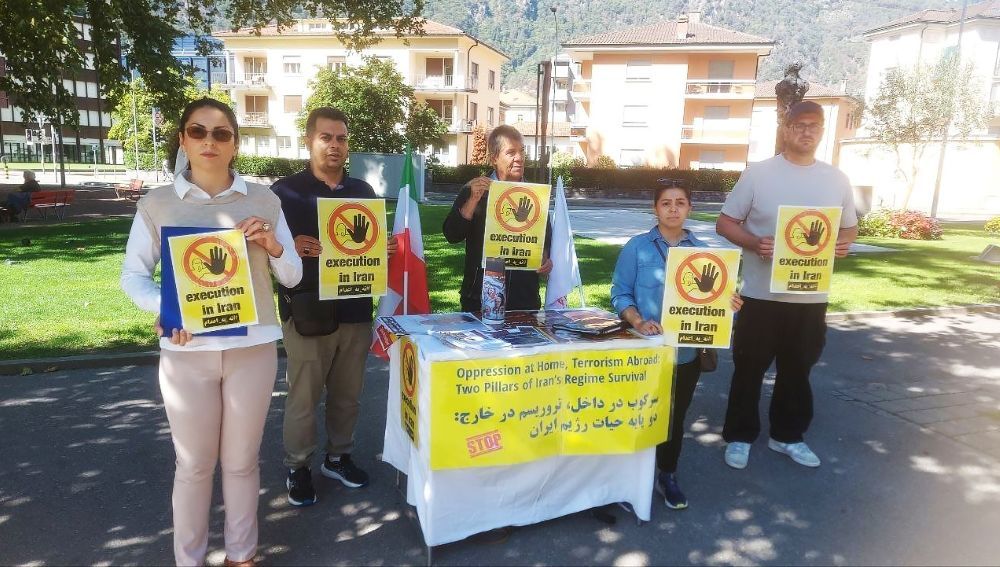 PMOI supporters in Bellinzona, Switzerland, condemned Iran’s executions and called for the abolition of the death penalty.