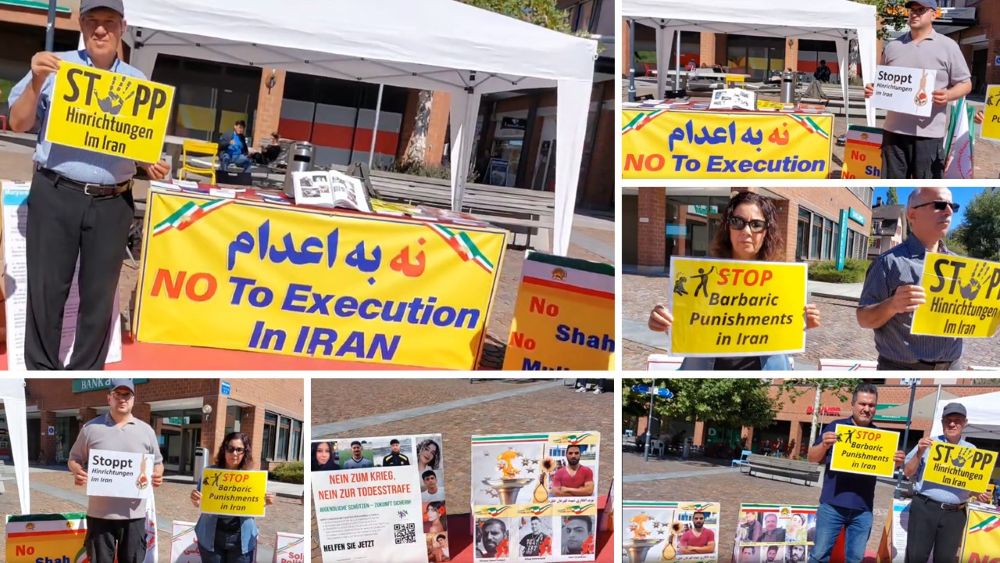 PMOI supporters in Effretikon commemorate Iran’s 2022 uprising victims and wrestler Navid Afkari.