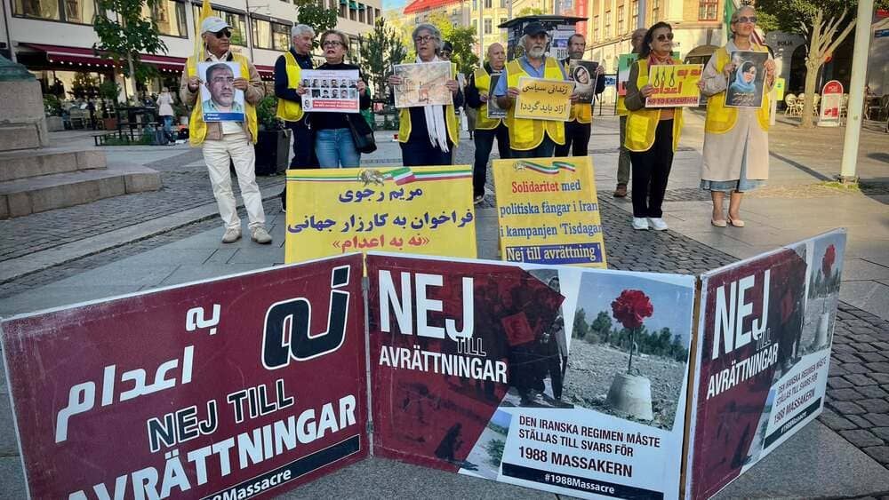 Sweden – September 22, 2026: MEK supporters in Gothenburg marked 139 weeks of #NoToExecutionTuesdays in 64 prisons across Iran.