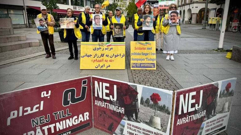 Sweden – September 29, 2026: MEK supporters in Gothenburg marked 140 weeks of #NoToExecutionTuesdays in 66 prisons across Iran.