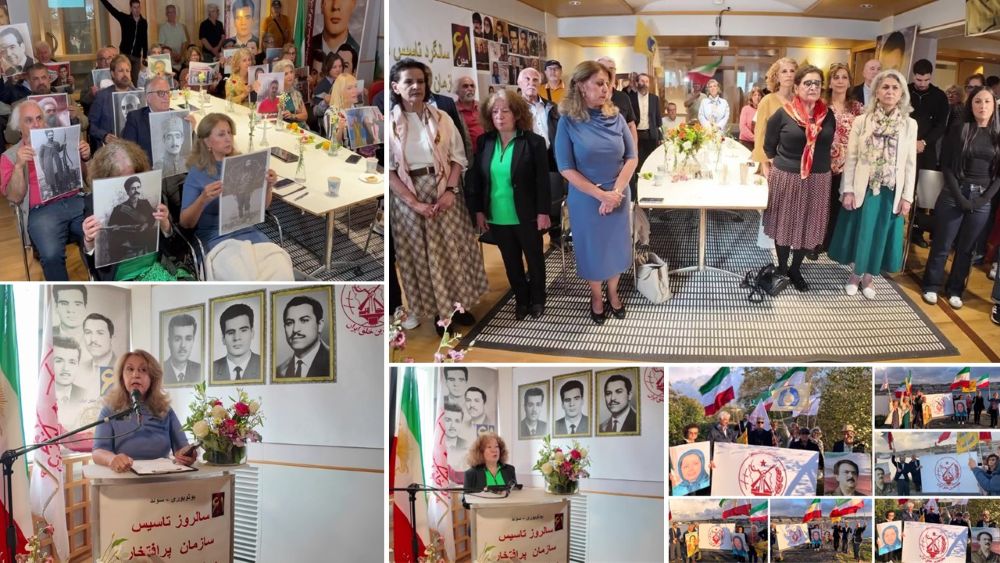 PMOI supporters in Gothenburg commemorate the 61st anniversary of the organization’s founding.