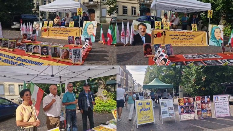 PMOI supporters held a photo exhibition and rally in Heidelberg, calling for immediate action to halt executions in Iran.