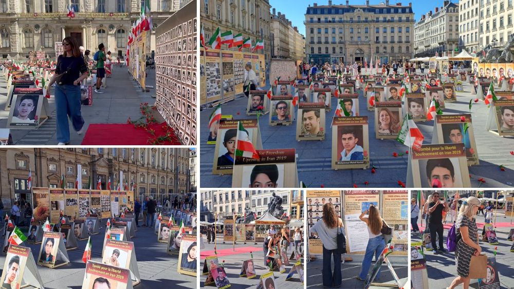 A photo exhibition on executions and human rights in Iran was held outside Lyon City Hall on September 26, 2026.