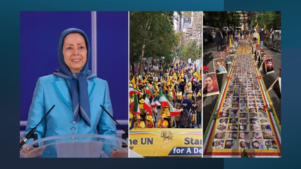 Maryam Rajavi addresses the Iranian Resistance rally in New York on September 23, 2026.