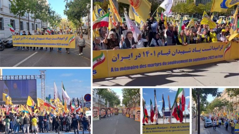 Iranian Resistance supporters march in Paris ahead of the fourth anniversary of Iran’s 2022 nationwide uprising.