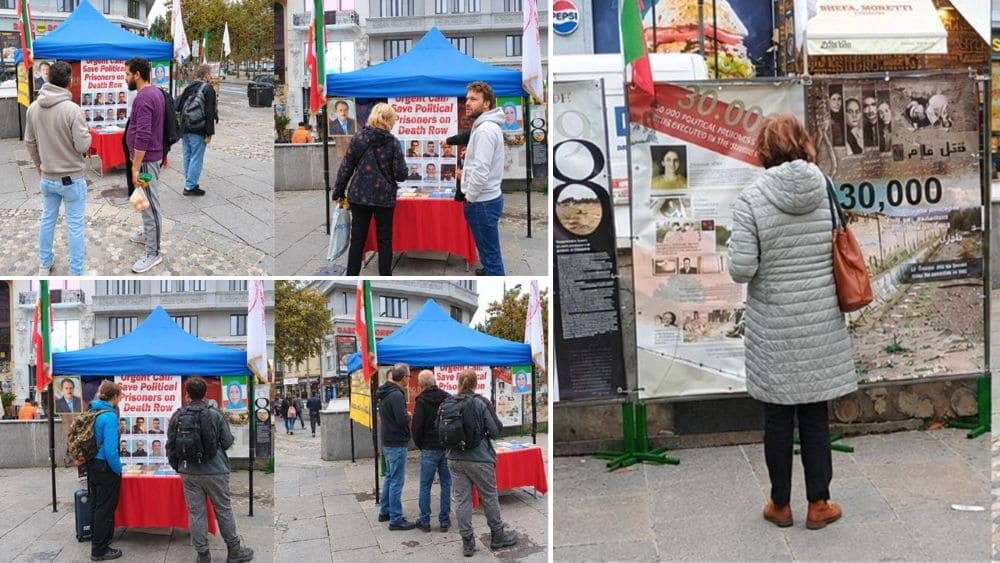 PMOI supporters held a Bucharest photo exhibition highlighting human rights abuses and executions in Iran.