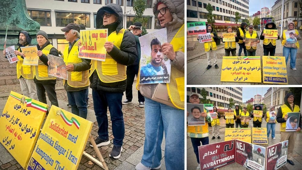 Sweden – October 13, 2026: MEK supporters in Gothenburg marked 142 weeks of #NoToExecutionTuesdays in 66 prisons across Iran.