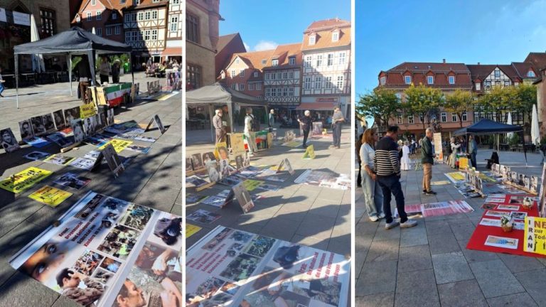 Iranian Resistance supporters in Göttingen show solidarity with the “No to Execution Tuesdays” campaign.