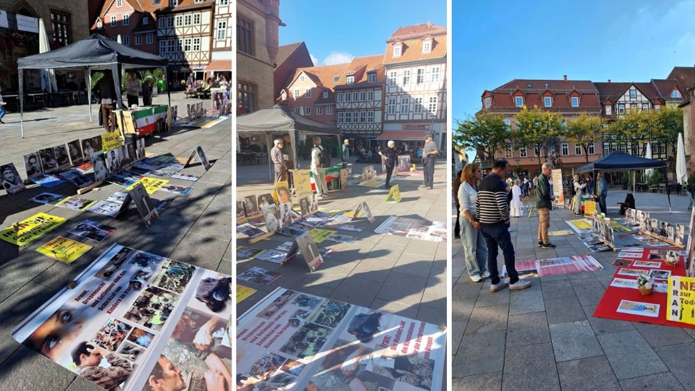 Iranian Resistance supporters in Göttingen show solidarity with the “No to Execution Tuesdays” campaign.