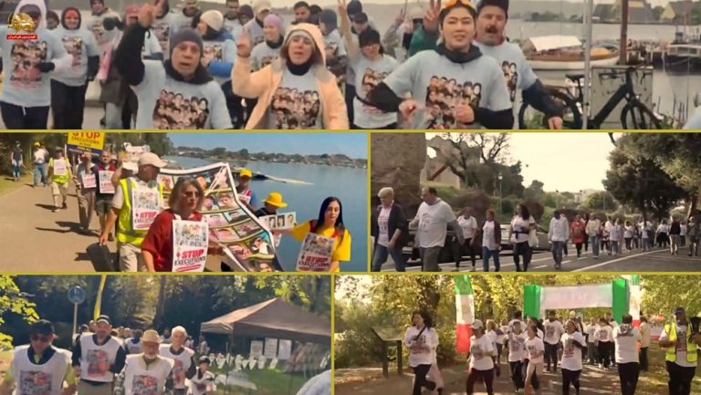 Iranian Resistance supporters join a symbolic run in solidarity with Iranian prisoners and against executions.