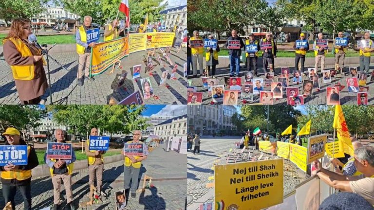 Iranian Resistance supporters rally in Malmö against executions in Iran on World Day Against the Death Penalty.