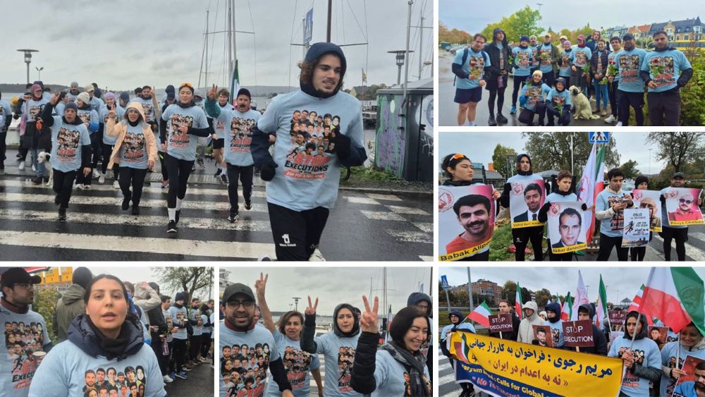 Iranian Resistance supporters in the Oslo Marathon wearing “No to Executions” vests on World Day Against the Death Penalty. #StopExecutionsInIran