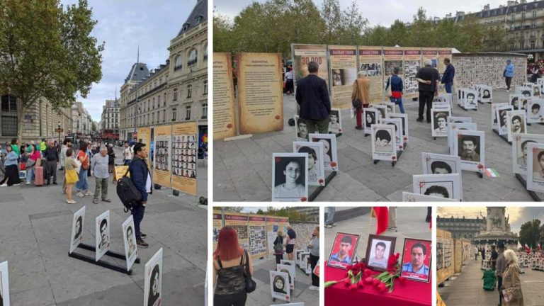A photo exhibition at Place de la République in Paris honors victims of executions by Iran’s regime.
