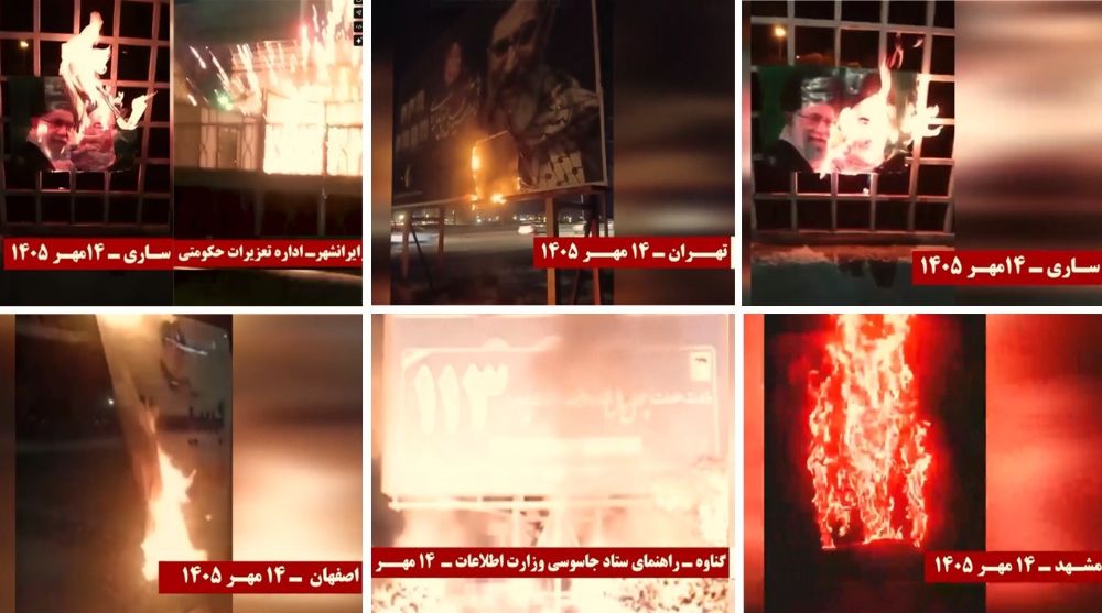 MEK Resistance Units report 20 operations against regime symbols and security centers across Iran.