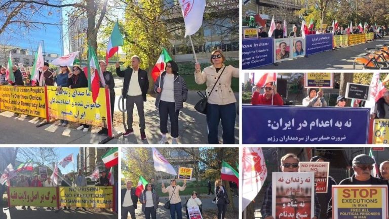 PMOI supporters rally in Toronto, condemning executions and calling for a free, democratic Iran – October 24, 2026.